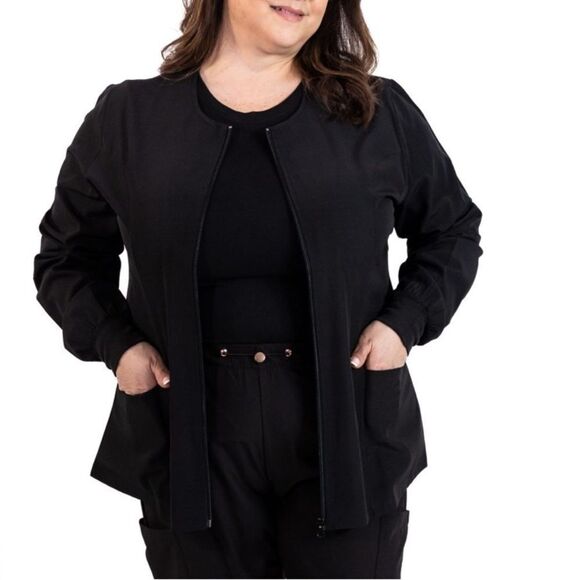 GT (Green Town) Performance 2 Pocket Full Zip Scrub Jacket PEWTER XS NWT IN PKG - Picture 3 of 9